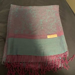 Turquoise and Purple Pashmina Scarf